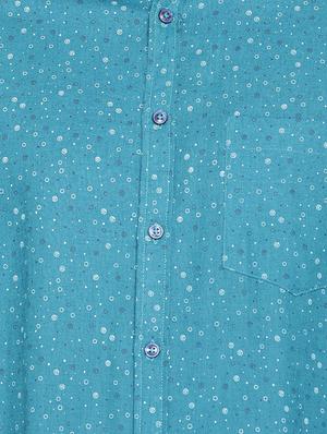 blue printed casual shirt - 16086856 - Standard Image - 5