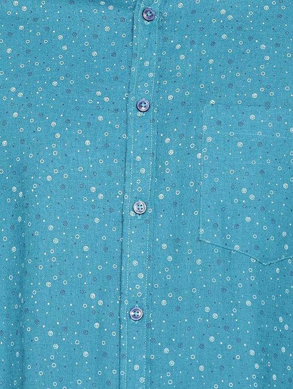 blue printed casual shirt - 16086856 - Zoom Image - 5