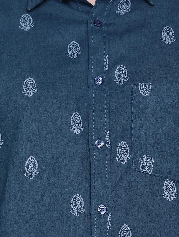 blue printed casual shirt - 16086869 - Zoom Image - 5