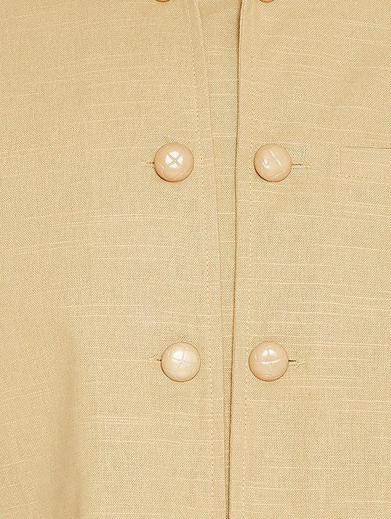 beige cotton nehru jacket - 16087054 - Zoom Image - 5