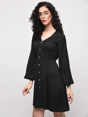 tie back button up a-line dress - 16087383 - Standard Image - 2