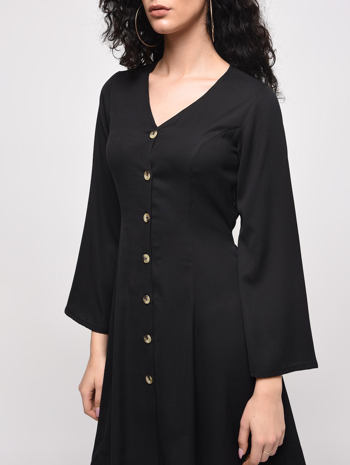 tie back button up a-line dress - 16087383 - Zoom Image - 5