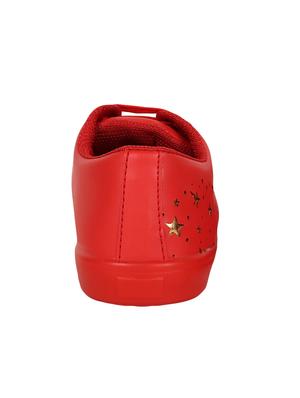 red synthetic laceup sneakers - 16088955 - Standard Image - 2