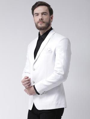 white polyester casual blazer - 16089775 - Standard Image - 2