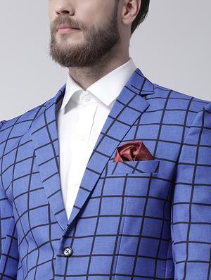 blue checkered casual blazer - 16089787 - Standard Image - 5