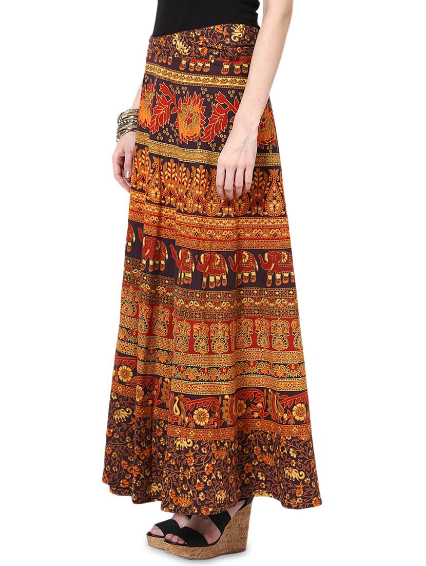 bohemian print wrap skirt - 16090870 - Zoom Image - 2
