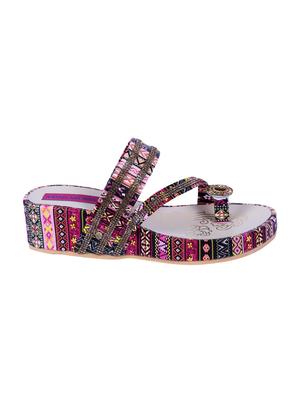 multi colored one toe wedges - 16090974 - Standard Image - 2