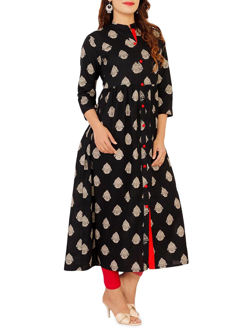 Printed Flared kurta - 16091951 - Zoom Image - 2