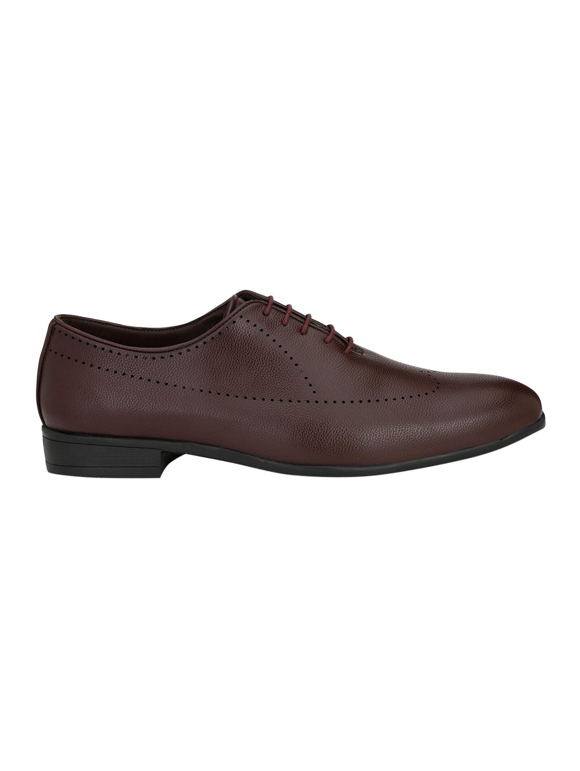 brown lestherette lace-up oxfords - 16092330 - Zoom Image - 2