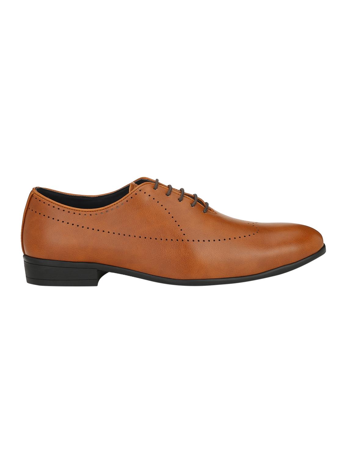 tan lestherette lace-up brouges - 16092333 - Zoom Image - 2