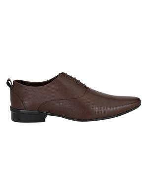 brown leatherette lace-up oxfords - 16092339 - Standard Image - 2