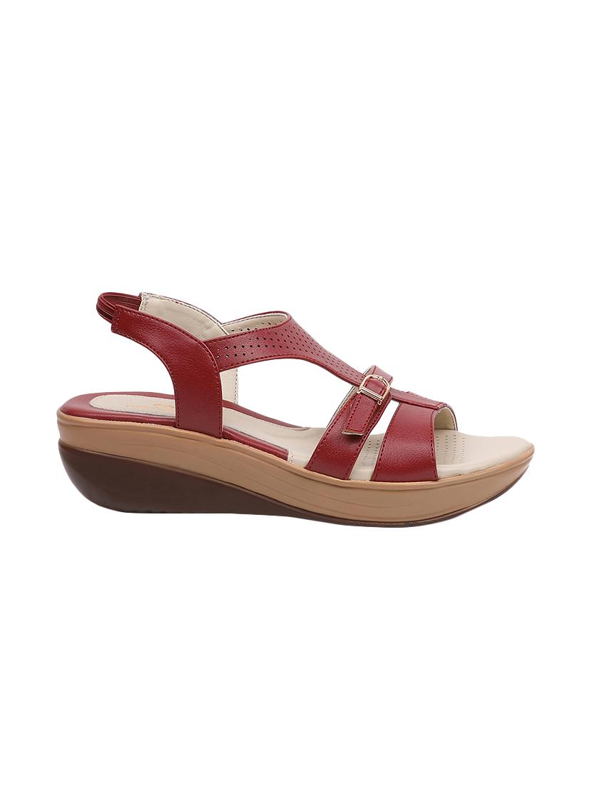 maroon back strap wedges - 16092478 - Zoom Image - 2
