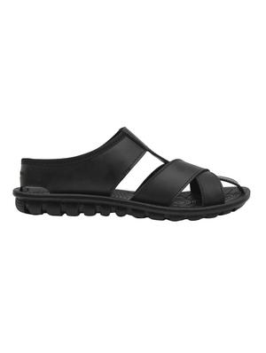 black Leatherette slip on sandals - 16092700 - Standard Image - 2