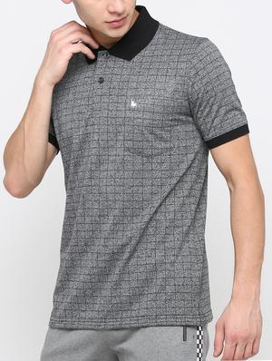 grey checkered polo t-shirt - 16093051 - Standard Image - 2