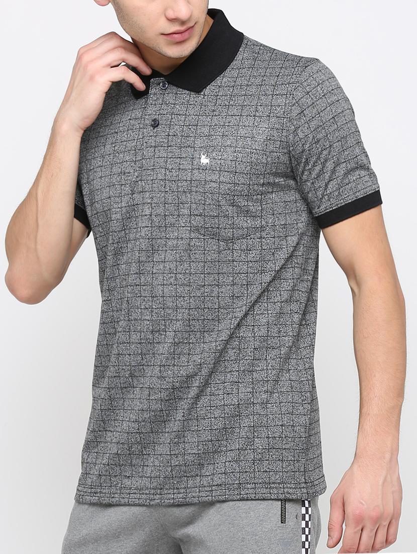 grey checkered polo t-shirt - 16093051 - Zoom Image - 2