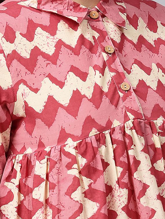 chevron gathered tunic - 16094169 - Zoom Image - 5