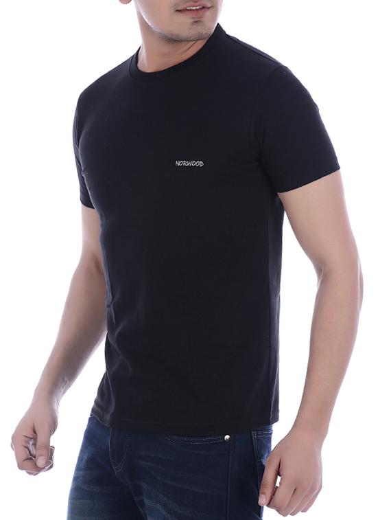 black solid t-shirt - 16094234 - Zoom Image - 2