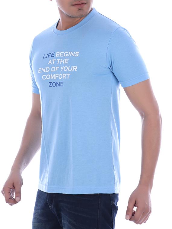blue typographic chest print t-shirt - 16094246 - Zoom Image - 2