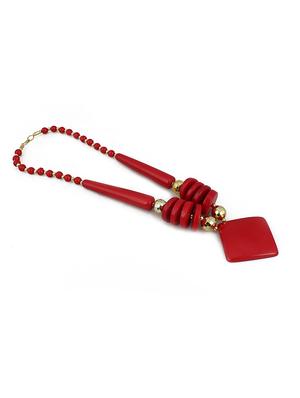 red metal statement necklace - 16094732 - Standard Image - 2
