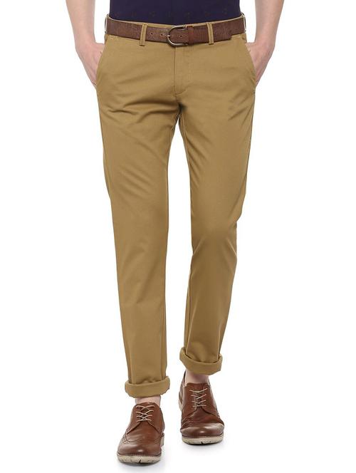 brown cotton chinos casual trousers - 16095213 - Standard Image - 1