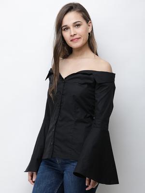 bell sleeved off shoulder shirt - 16095281 - Standard Image - 2