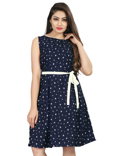 tie knot front a-line dress - 16095305 - Standard Image - 1