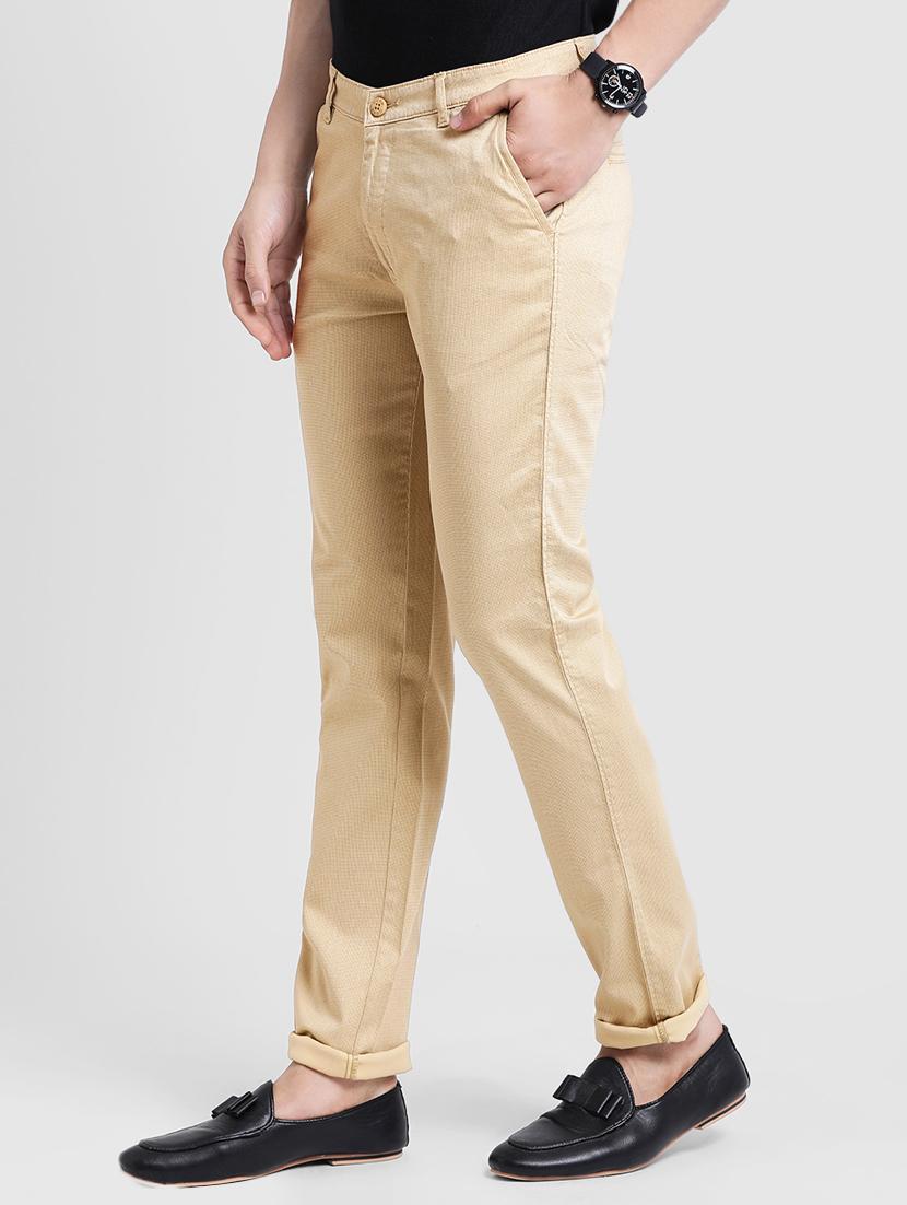 beige cotton chinos casual trousers - 16095533 - Zoom Image - 2