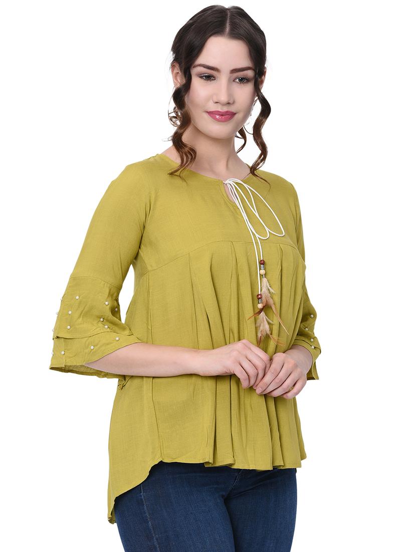 pearl embellished pleated top - 16095888 - Zoom Image - 2
