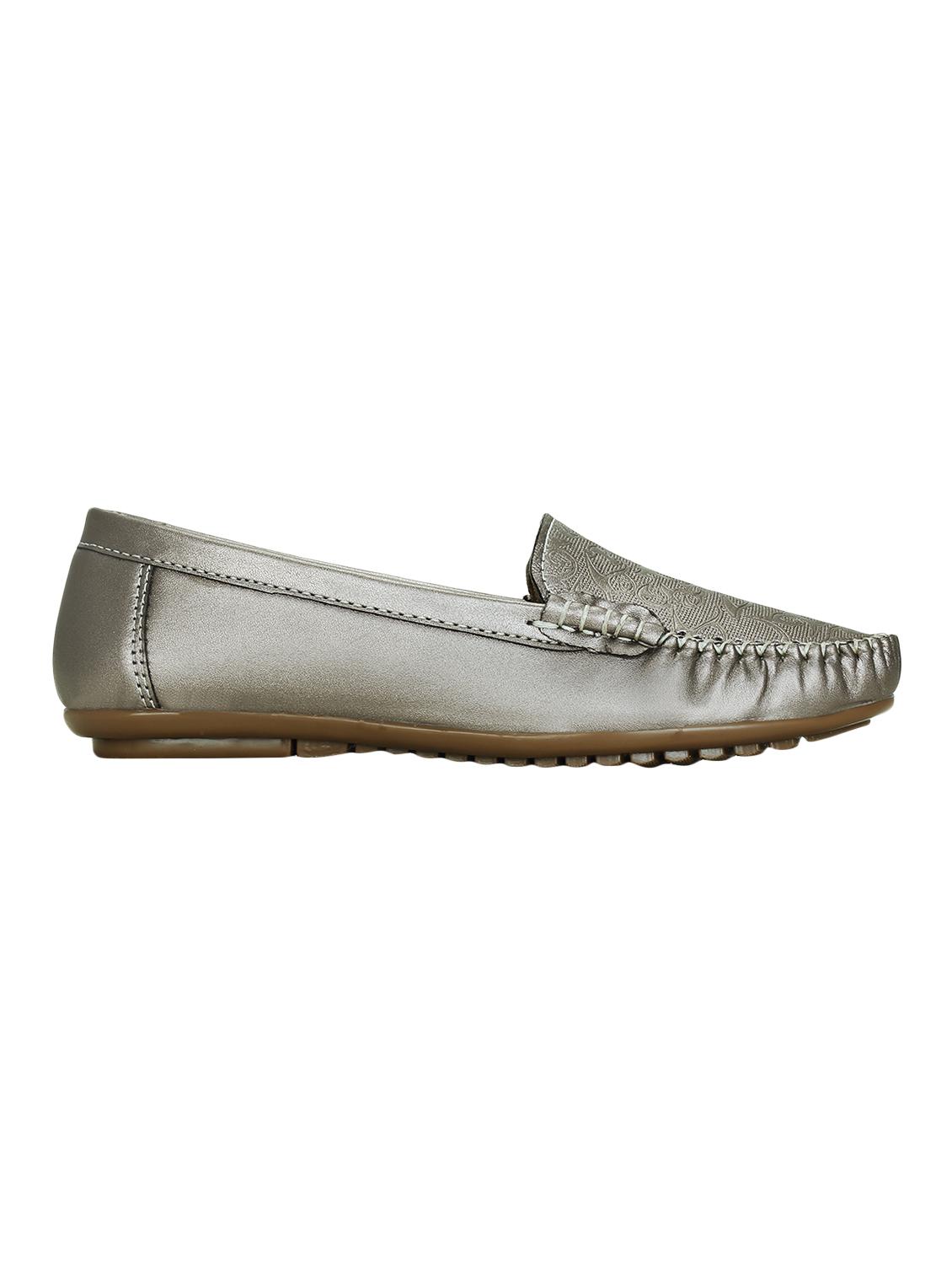 grey faux leather slip on loafers - 16096042 - Zoom Image - 2