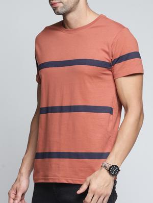 brown striped t-shirt - 16096105 - Standard Image - 2