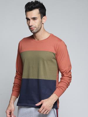 multi colored color block t-shirt - 16096138 - Standard Image - 2