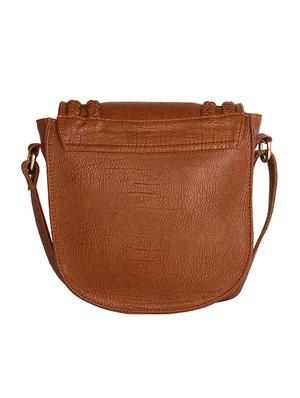 brown leatherette (pu) regular sling bag - 16098814 - Standard Image - 2