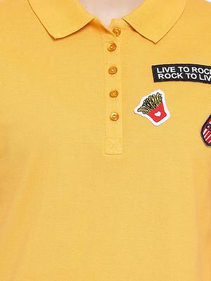 quirky patch polo neck tee - 16098966 - Standard Image - 5