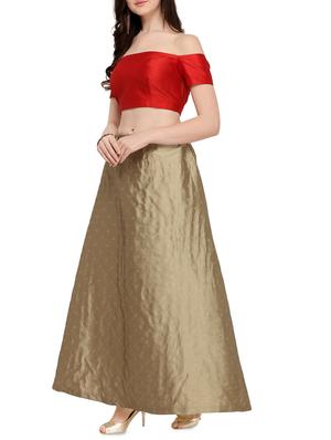 zari motif semi-stitched a-line lehenga - 16099169 - Standard Image - 2