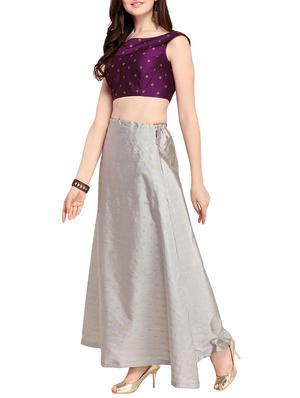 zari motif semi-stitched a-line lehenga - 16099170 - Standard Image - 2