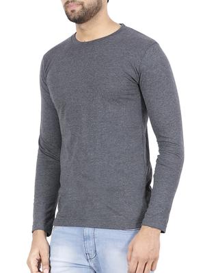 grey solid t-shirt - 16099981 - Standard Image - 2