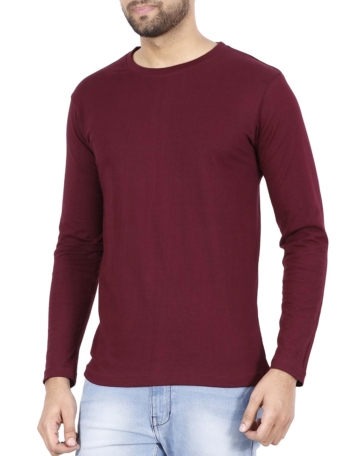 maroon solid t-shirt - 16099987 - Zoom Image - 2