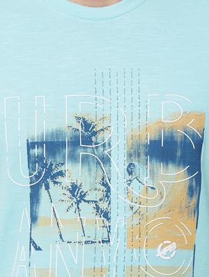 blue front print t-shirt - 16100011 - Standard Image - 5