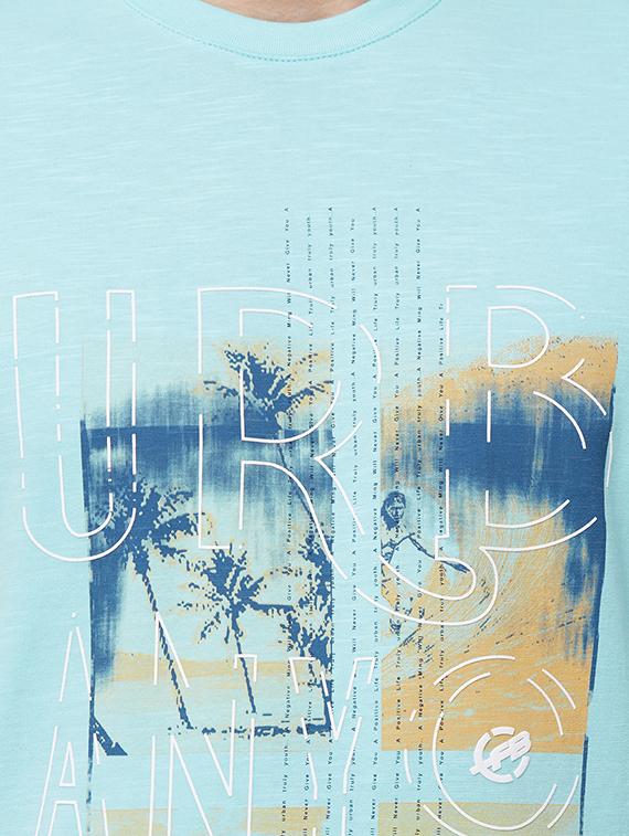 blue front print t-shirt - 16100011 - Zoom Image - 5