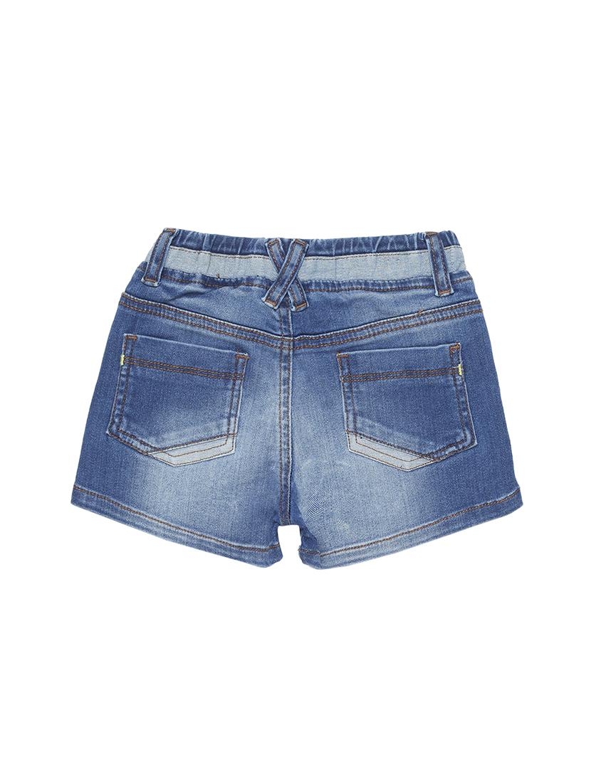 blue cotton shorts - 16100097 - Zoom Image - 2