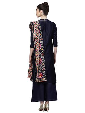 embroidered unstitched palazzo suit - 16100681 - Standard Image - 2