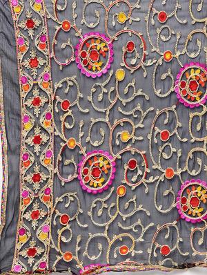 embroidered unstitched palazzo suit - 16100681 - Standard Image - 5