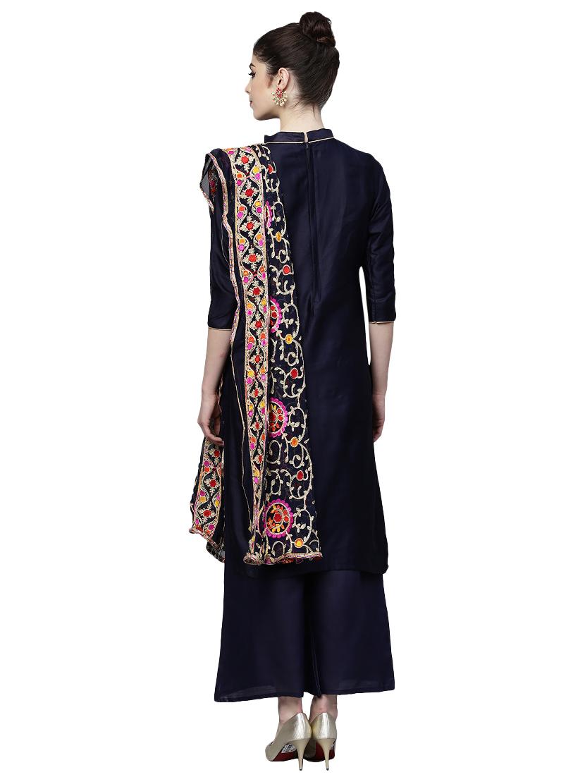 embroidered unstitched palazzo suit - 16100681 - Zoom Image - 2