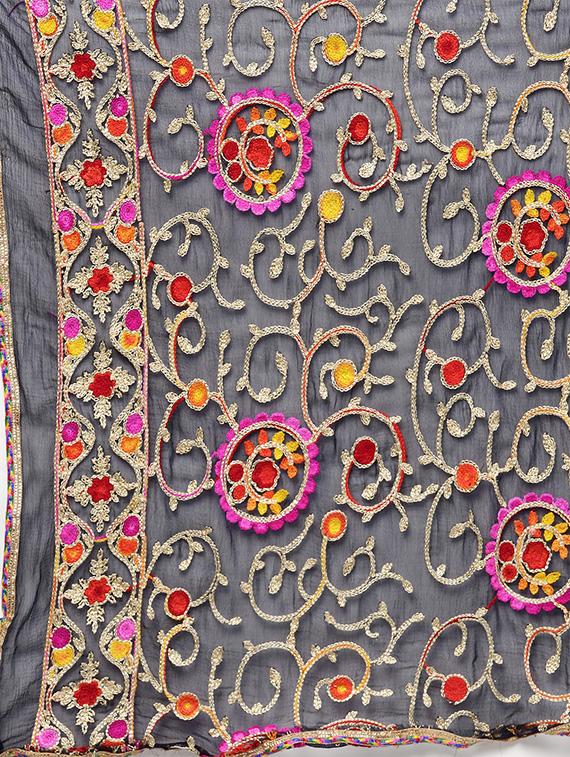 embroidered unstitched palazzo suit - 16100681 - Zoom Image - 5