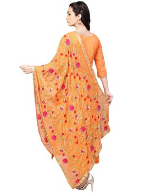 floral embroidered unstitched palazzo suit - 16100682 - Standard Image - 2