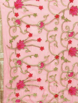 floral embroidered unstitched straight pant suit - 16100684 - Standard Image - 5