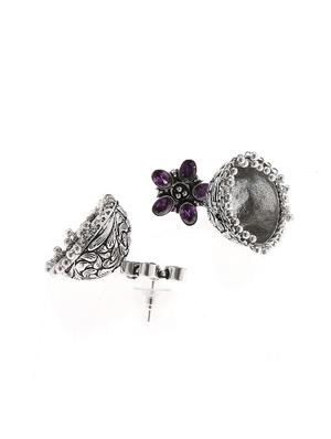 purple metal jhumka earring - 16100849 - Standard Image - 2