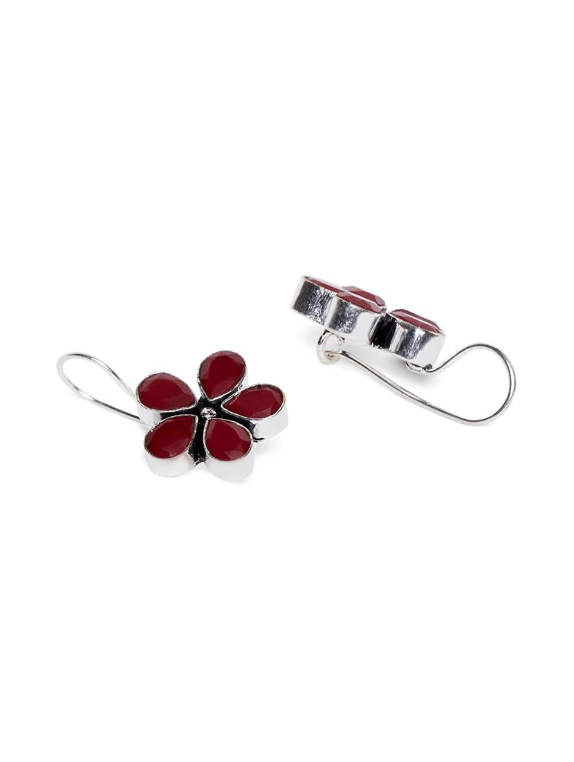 red metal drop earring - 16100891 - Zoom Image - 2