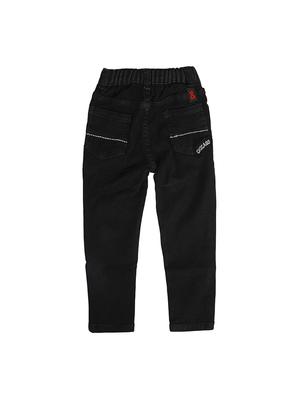 black denim patched jeans - 16100895 - Standard Image - 2