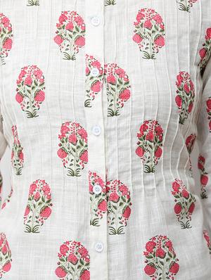 pin tucked block print shirt tunic - 16100958 - Standard Image - 5